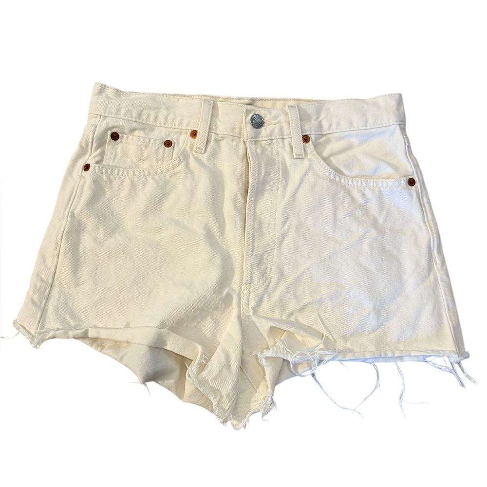 RE/DONE Cutoff Shorts Vintage White Highwaist Size 26 $195